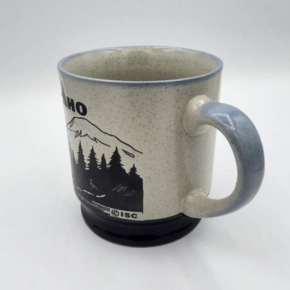 Vintage Idaho Scenic Skiing Elk  in Mountains Sun Etched Souvenir Coffee Mug ISC - Picture 5 of 7